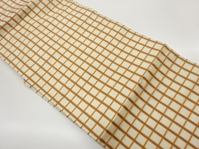 Nagoya obi with woven plaid pattern